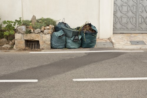 Professional team handling construction waste safely